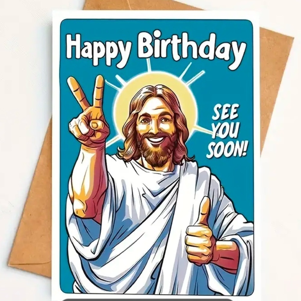 Funny Jesus Birthday Card with Envelope NEW